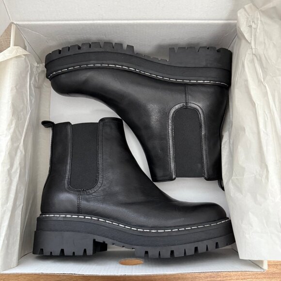 Marc Fisher Padmia Lug Sole Leather Chesea Boots - Picture 2 of 16